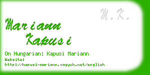 mariann kapusi business card